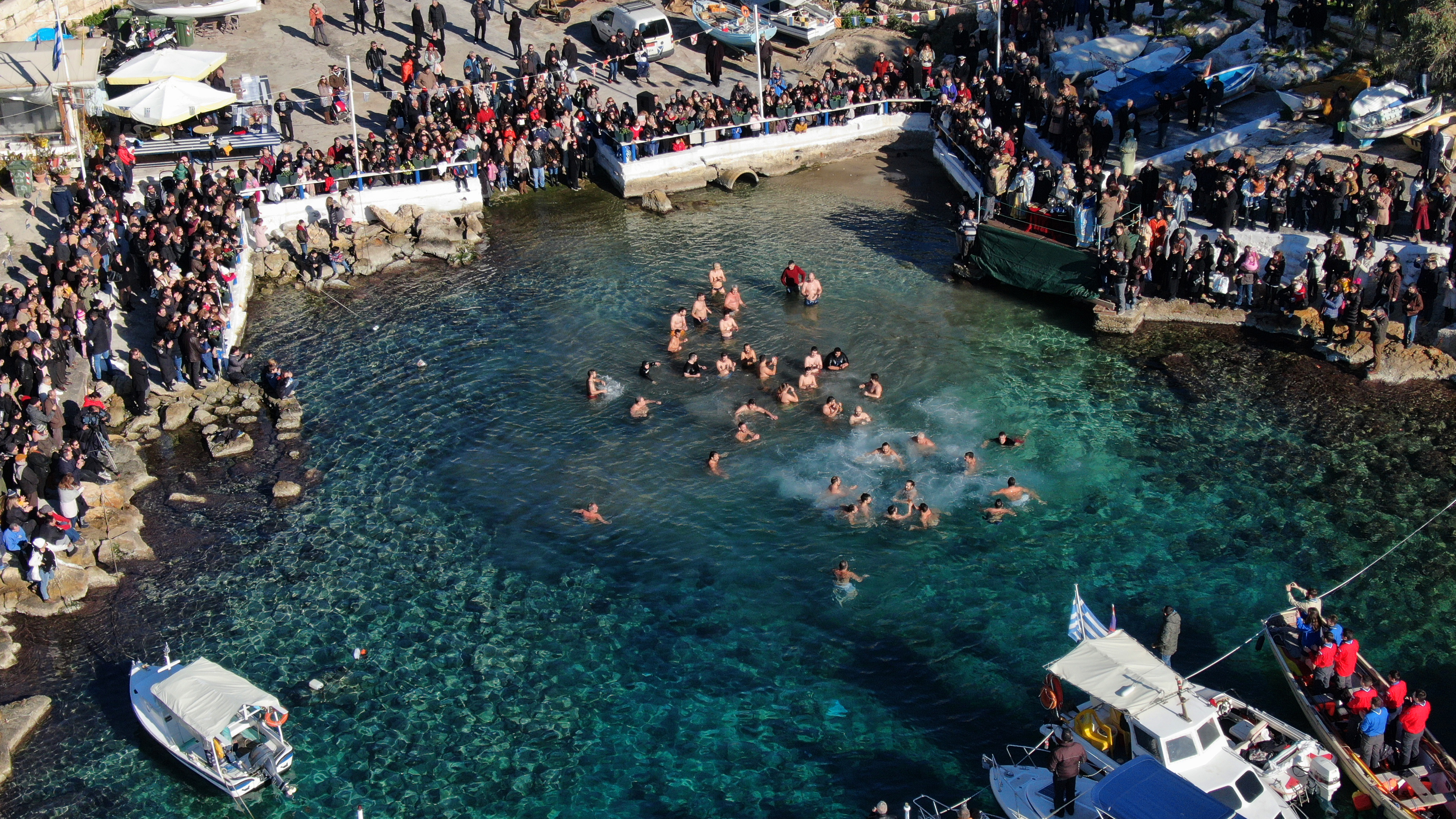 The custom of throwing the cross into the sea on Epiphany in Greece