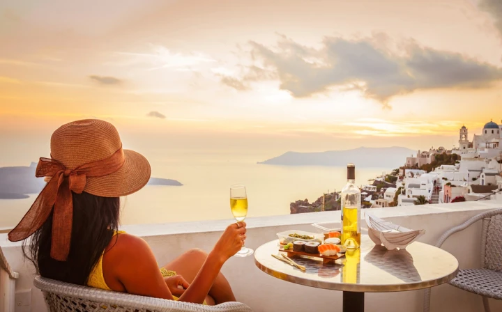 Outdoor Dinner in Santorini