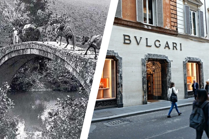 Left: Bridge in Epirus | Right: Bulgari Store in Rome
