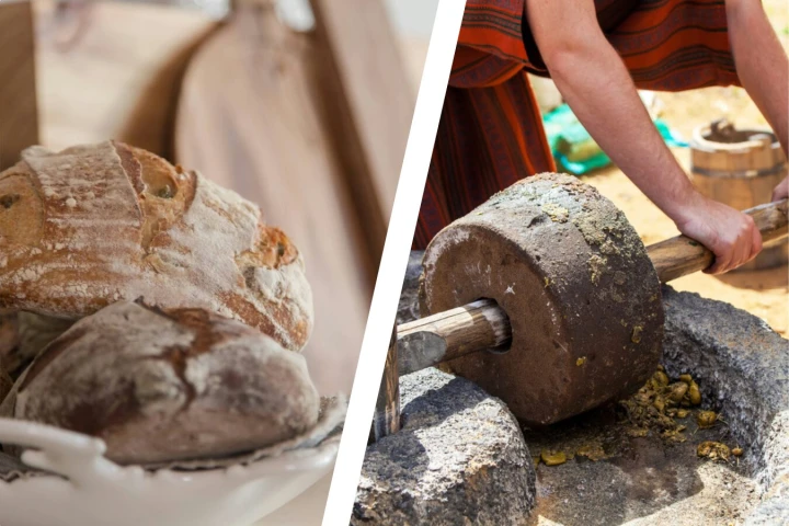 Greek Bread and Olive Press