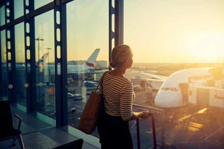 Woman at an airport