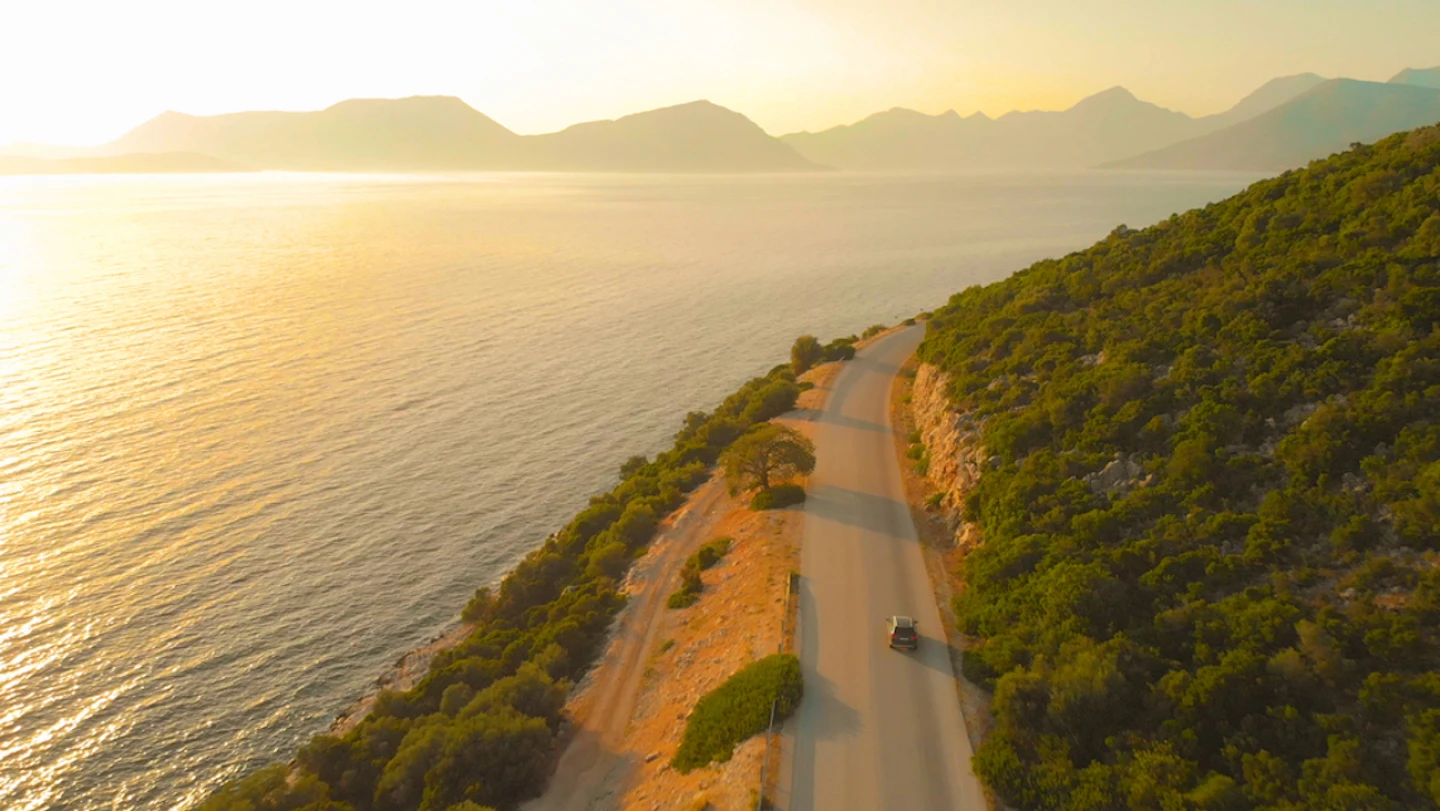 Aerial Shot, Mediterranean Coastal Road