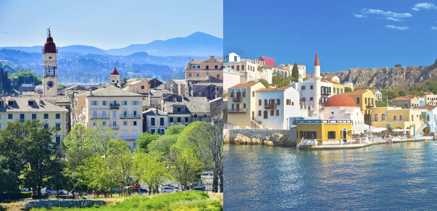 Left: Corfu | Right: Kastellorizo