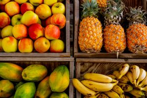 Exotic fruits in Greece at a grocery store 
