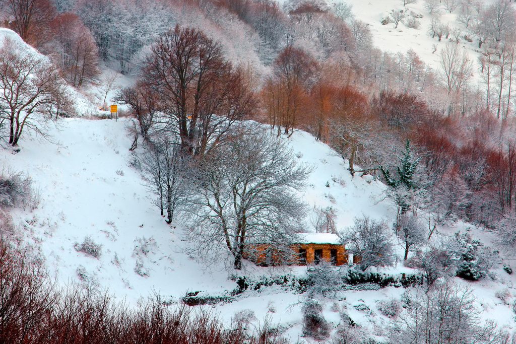 Neige dans le Pélion, Grèce