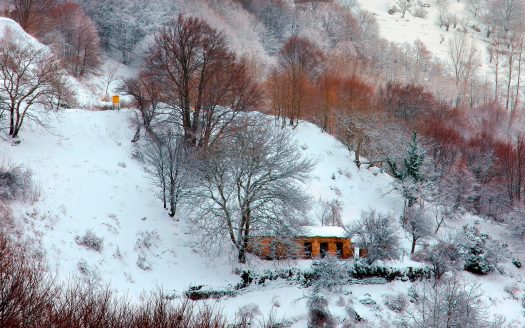 Sneeuw in Pilion, Griekenland